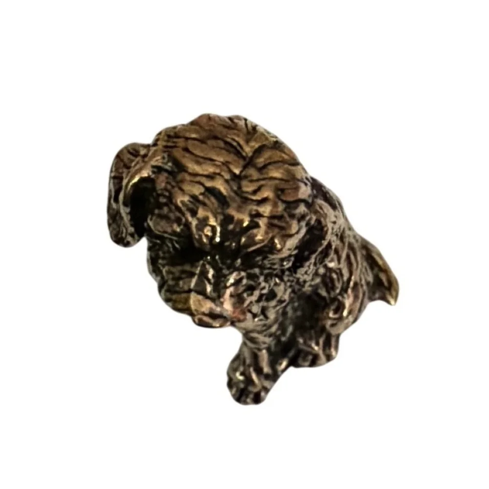 Brass Spaniel Dog‎ Figurine Unisex Bronze Excellent Miniature Terrier Statue New